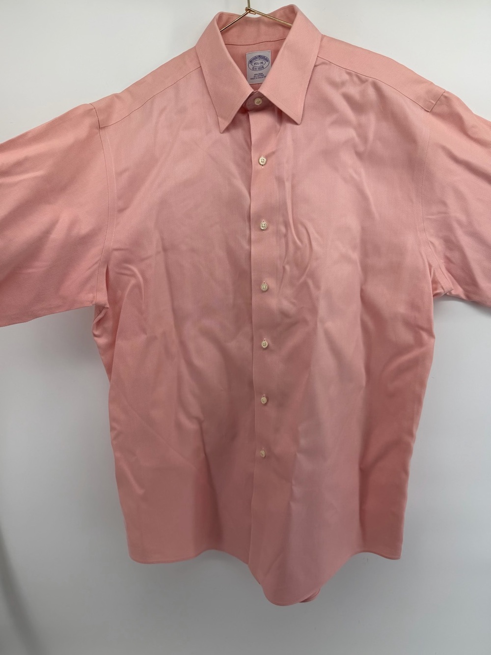 Brooks Brothers Men's long-Sleeve Button-Down Shirt - salmon color